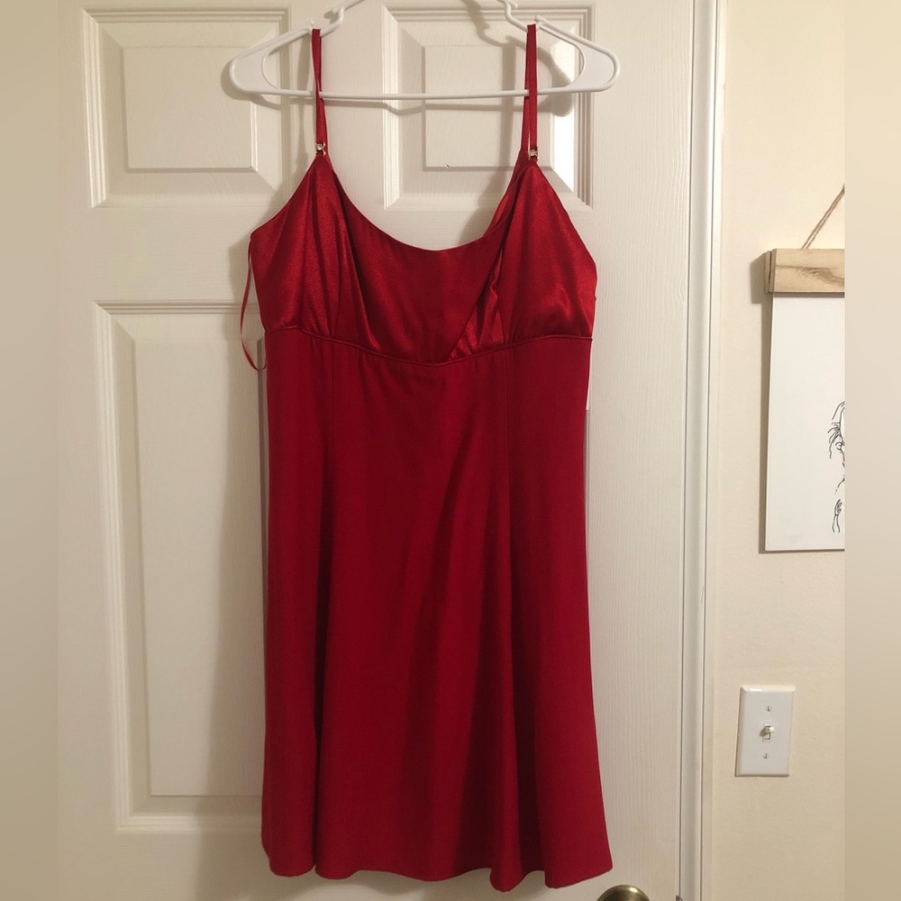 Vintage Gunne Sax red slip dress